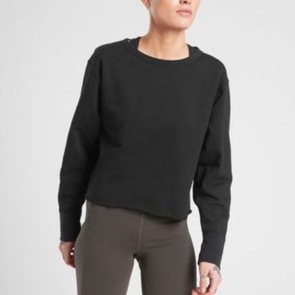 Athleta Raw Edge Cropped Sweatshirt size XS Preowned great condition casual - Picture 6 of 6